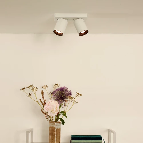 Lucide NIGEL - Foco de techo - LED Dim to warm - GU10 - 2x5W 2200K/3000K - Blanco - ambiente 1